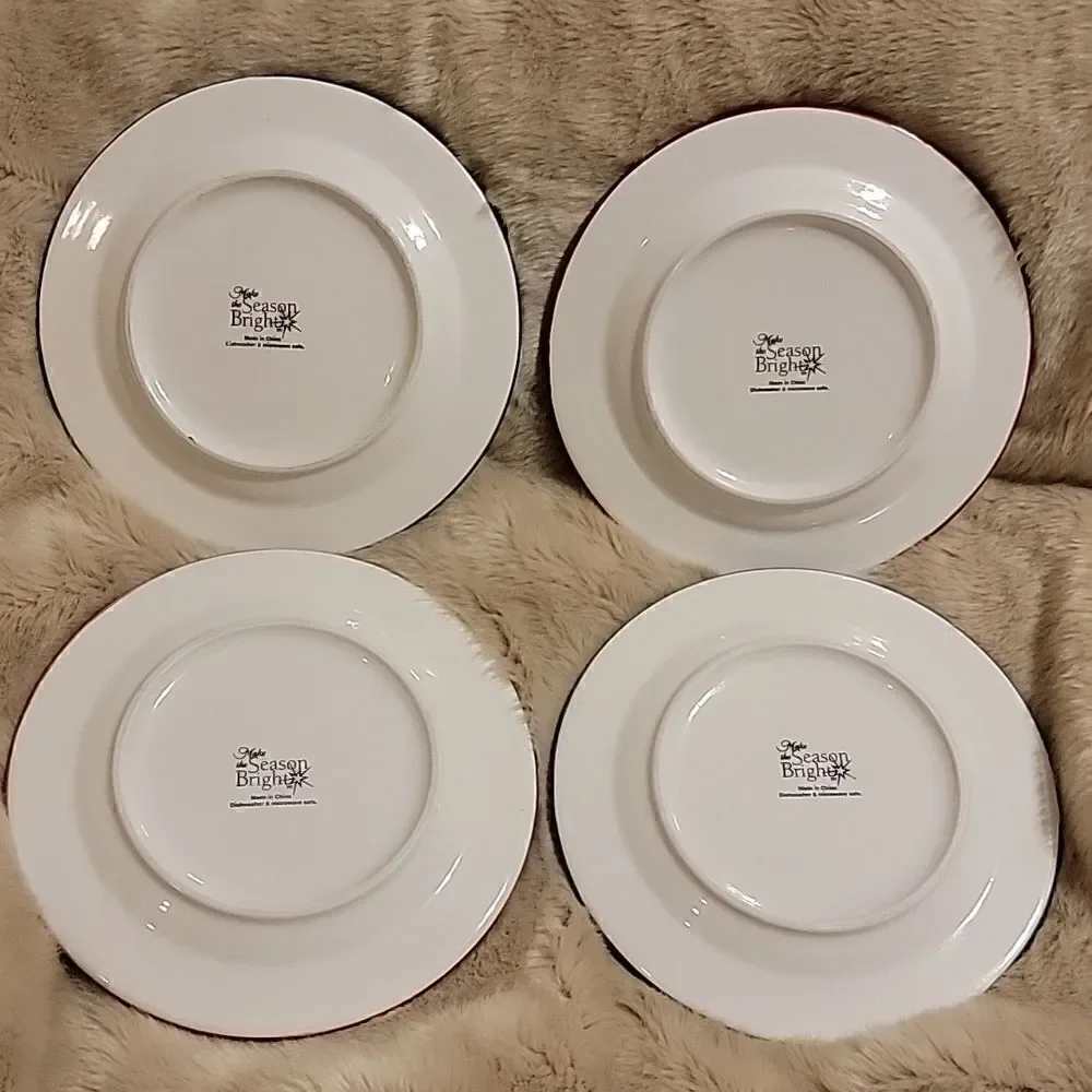 SET OF 4 WINTER APPETIZER PLATES